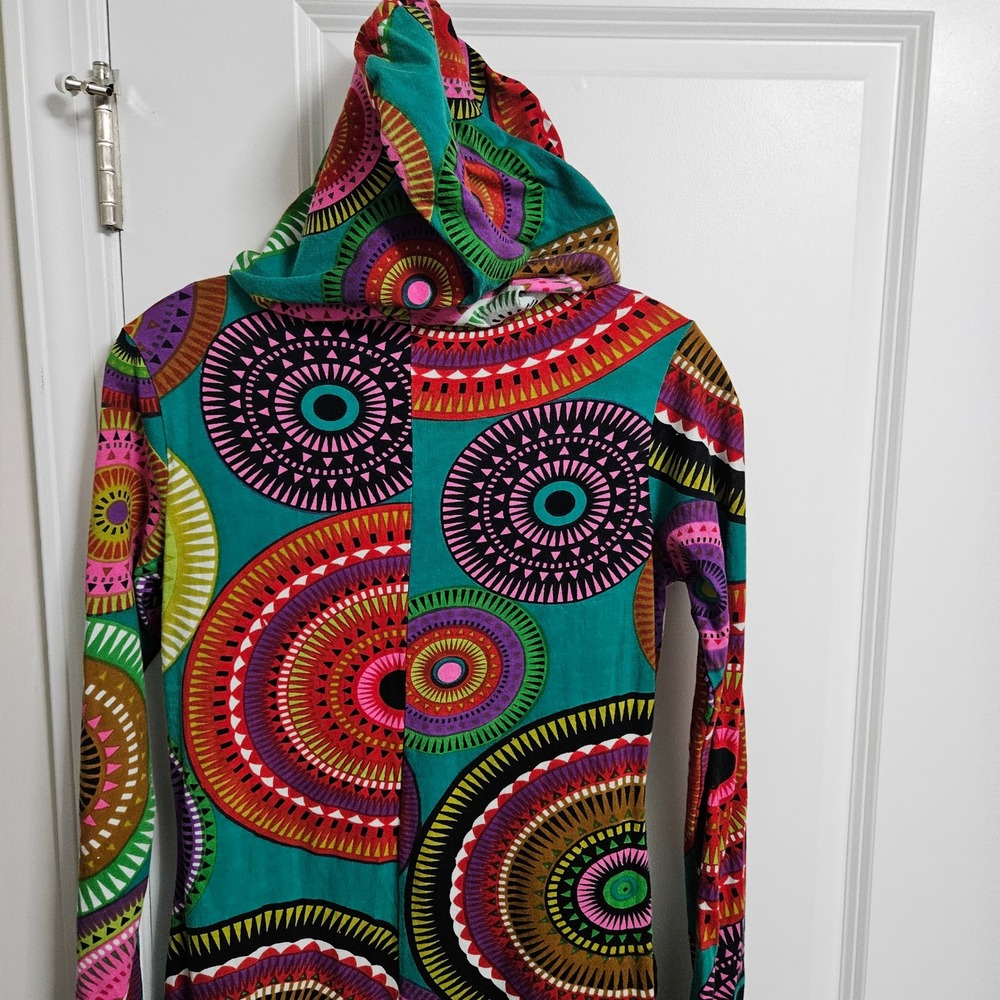 Boho Hippie Mandala Aller Simplement Hoodie Dress Womens Small Multicolor Cotton - Picture 9 of 10